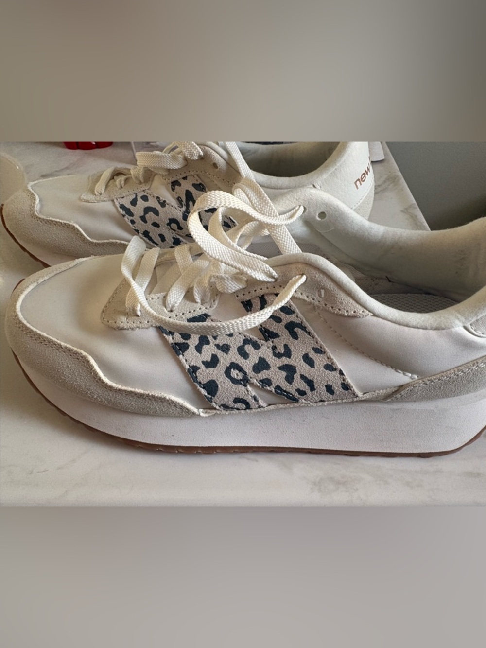 New Balance 237 Sea Salt Leopard Sneakers